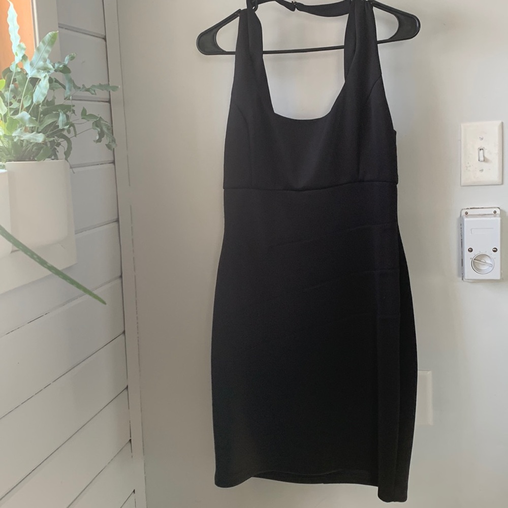 Guess, Size 14, Black Halter Dress, Zipper Back